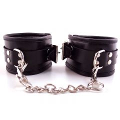 Leather Padded wrist Cuffs Black