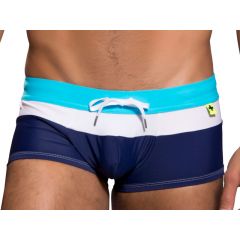 Andrew Christian Breakwater Trunk - Navy White Aqua