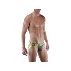 Garcon Model Watson Jockstrap - Grey & Yellow