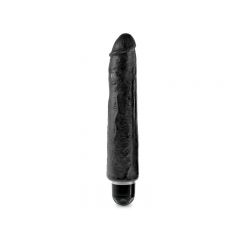 King Cock Realistic Stiffy Vibrator - 10 inch - Black