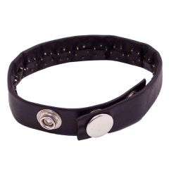 Leather Pin Prick Cockstrap - Black