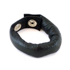 Leather Weighted Cockstrap - Black
