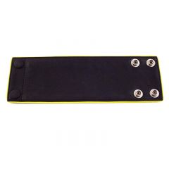 Leather Wrist Band Wallet With Piping - Black Yellow - Small