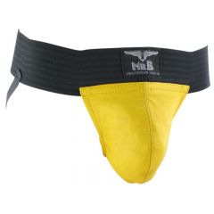 Mr B Leather Jock strap Two Bands Yellow, Mister B