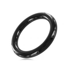 Black Line Stainless Steel Cock Ring Black - 55mm