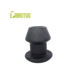 BRUTUS Gobbler Silicone Tunnel Butt Plug Medium - Black 