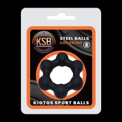 Kiotos KSB Silicone Cockring with 6 Steel Balls S - Black