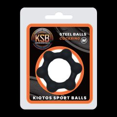 Kiotos KSB Silicone Cockring with 6 Steel Balls M - Black