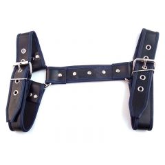 Leather Halter Harness - Black/Blue