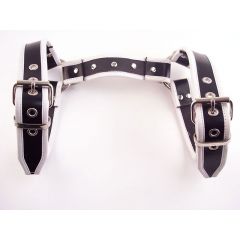 Leather Halter Harness - Black/Yellow