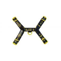 Leather O.T.H Harness - Black with Coloured Accessories Yellow