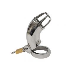 Stainless Steel Chastity Cock Cage with Padlock (Upright)