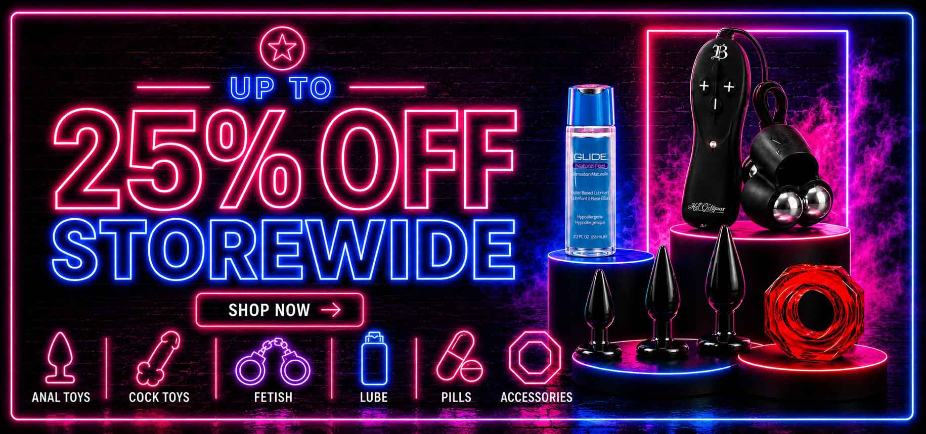 25% off gay sex toys